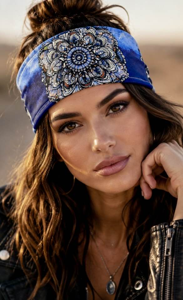 RAVEbandz The PRO - BLINGBANDZ- Wide Stretch Headband (Wanderlust)