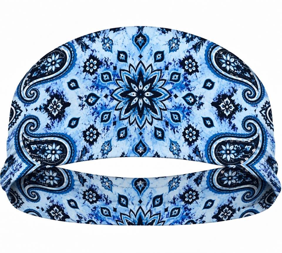 RAVEbandz The Pro - Wide Stretch Headband  (Rebel - Ice Blue)
