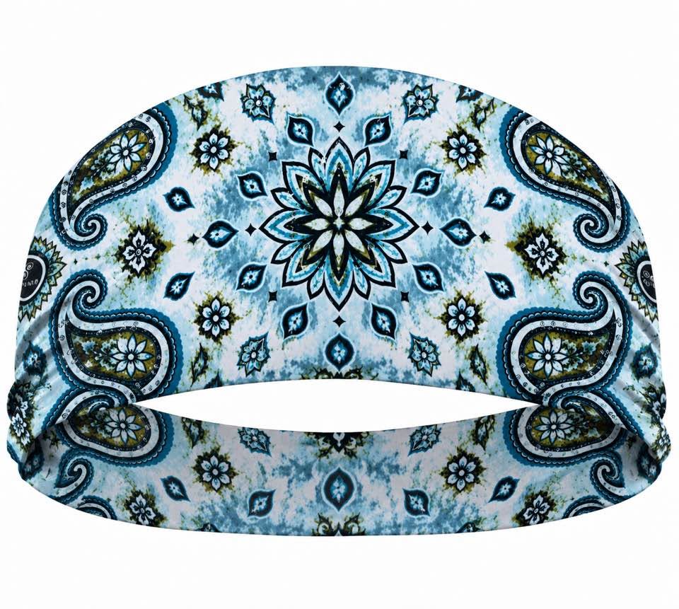 RAVEbandz The Pro - Wide Stretch Headband  (Rebel - White Ice)