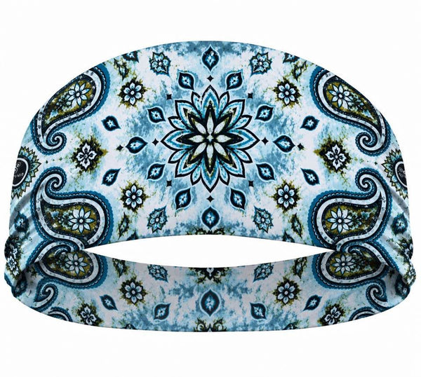 RAVEbandz The Pro - Wide Stretch Headband  (Rebel - White Ice)