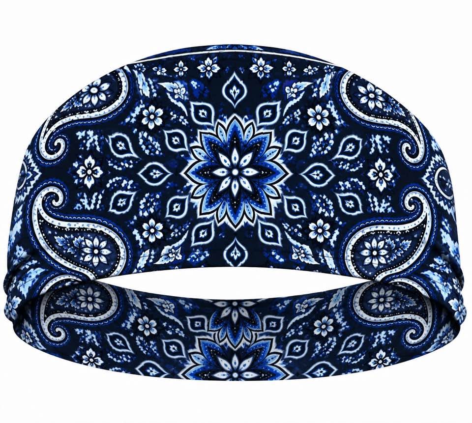 RAVEbandz The Pro - Wide Stretch Headband  (Rebel - Royal / Black)