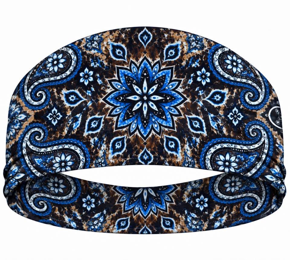 RAVEbandz The Pro - Wide Stretch Headband  (Rebel - Brown / TQ)