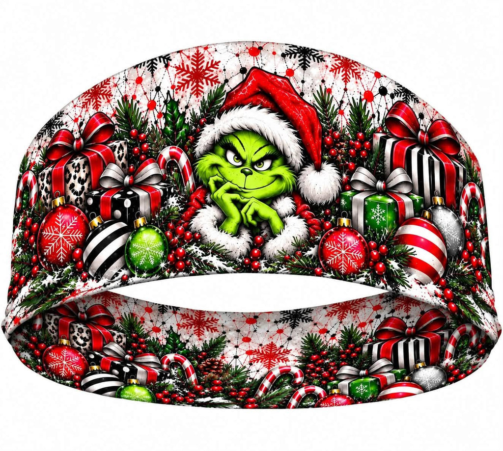 RAVEbandz The Pro - Wide Stretch Headband  (Grinchy)