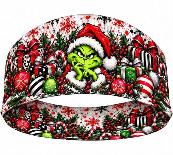 RAVEbandz The Pro - Wide Stretch Headband  (Grinchy)