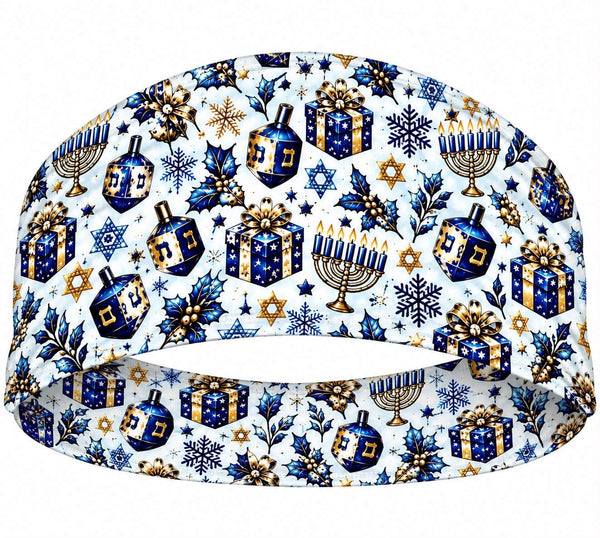 RAVEbandz The Pro - Wide Stretch Headband  (Hannukah)