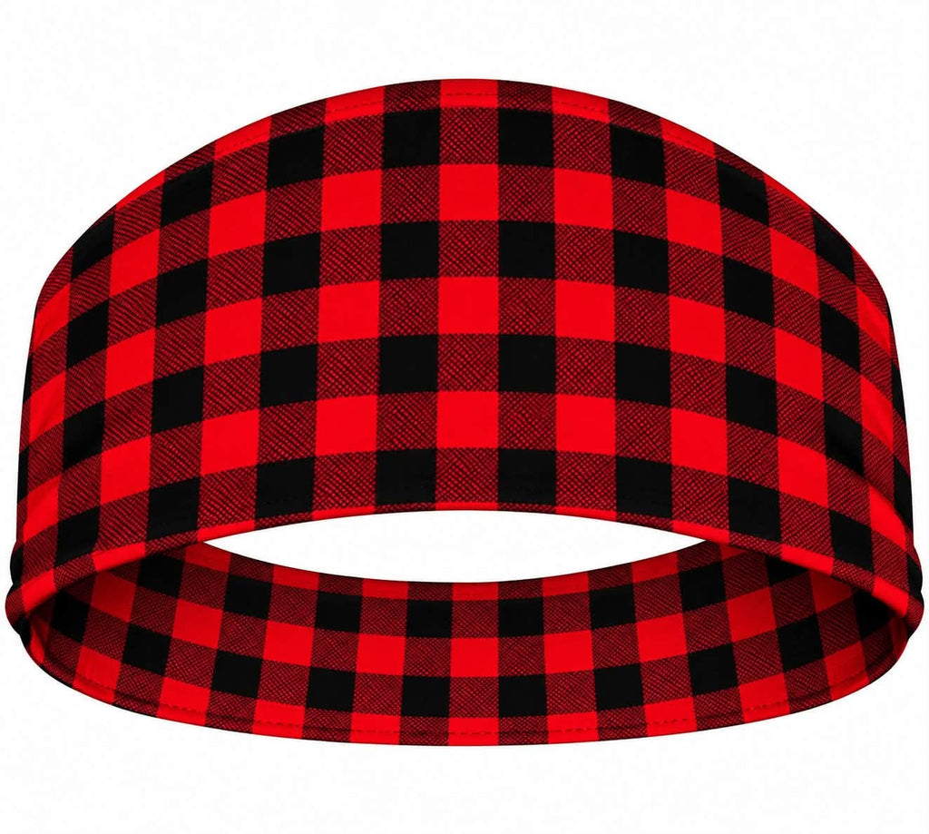 RAVEbandz The Pro - Wide Stretch Headband  (Buffalo Plaid)