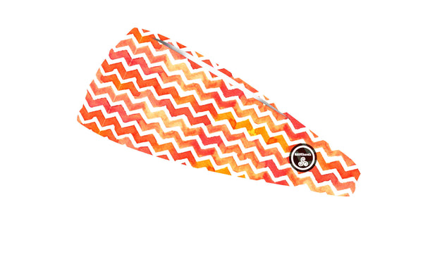 RAVEbandz The Pro - Wide Stretch Headband (Orange Chevron)