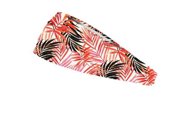 RAVEbandz The Pro - Wide Stretch Headband (Ferns - Rust)