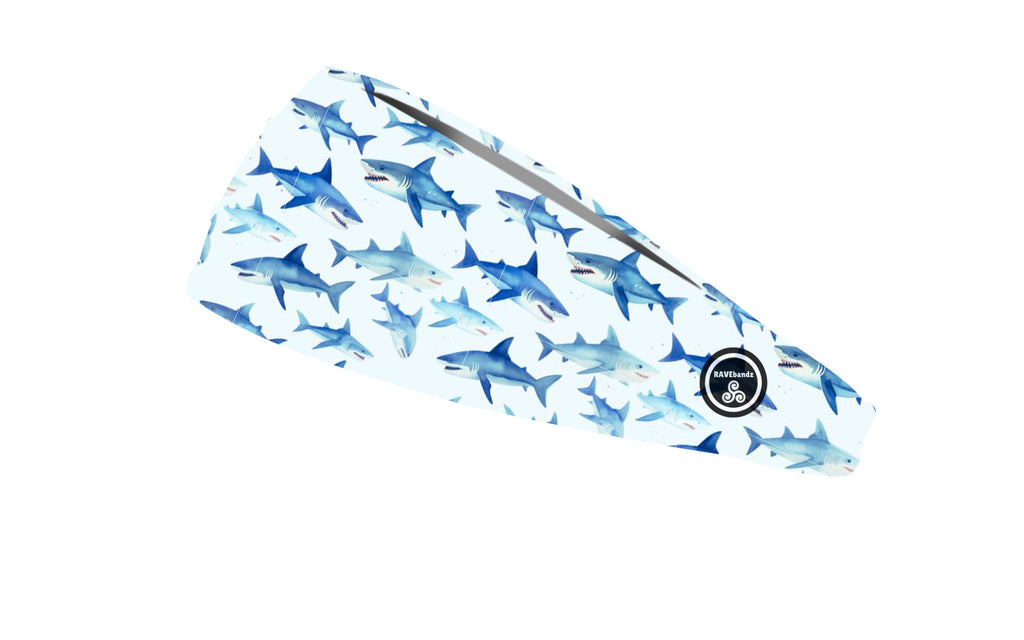RAVEbandz The Pro - Wide Stretch Headband (Sharks)