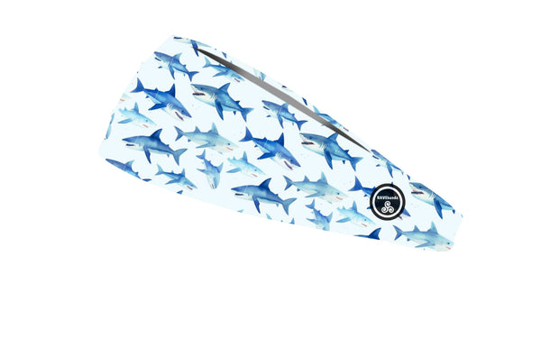 RAVEbandz The Pro - Wide Stretch Headband (Sharks)
