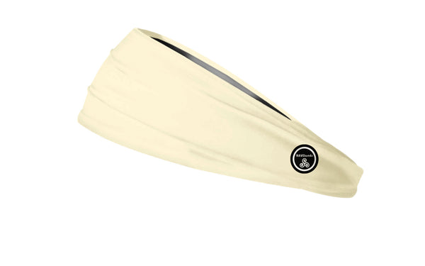 RAVEbandz The Pro - Wide Stretch Headband (Solid Ivory)