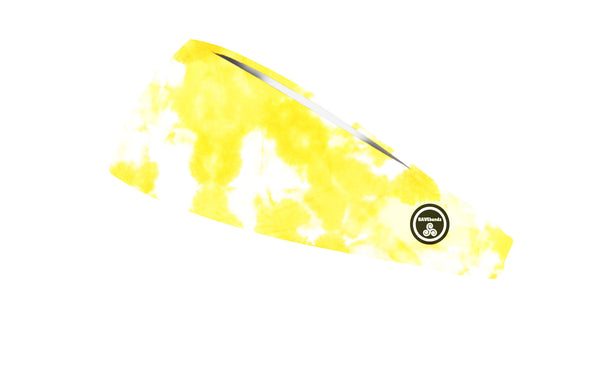 RAVEbandz The Pro - Wide Stretch Headband (Yellow Tie Dye)