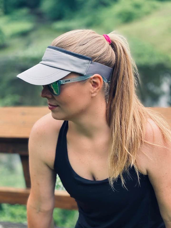 RAVEbandz The MANAGER- 360° Comfort Fit Visor- (Light Grey with Charcoal Trim))