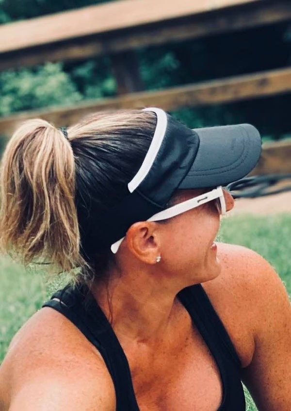 RAVEbandz The MANAGER- 360° Comfort Fit Visor- (Black with White Trim)