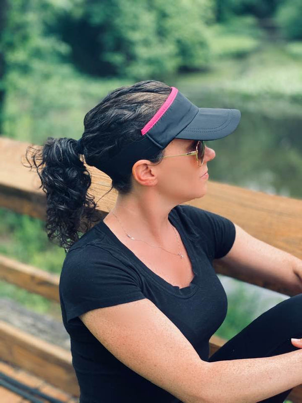 RAVEbandz The MANAGER- 360° Comfort Fit Visor- (Black with Pink Trim)