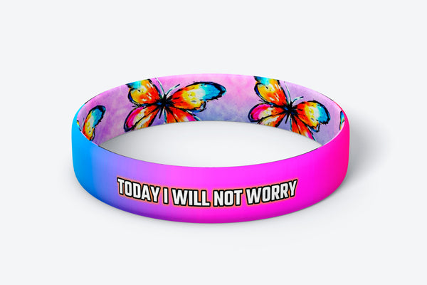 Daily Reminder Motivational Wristbands - Today I Will Not Worry