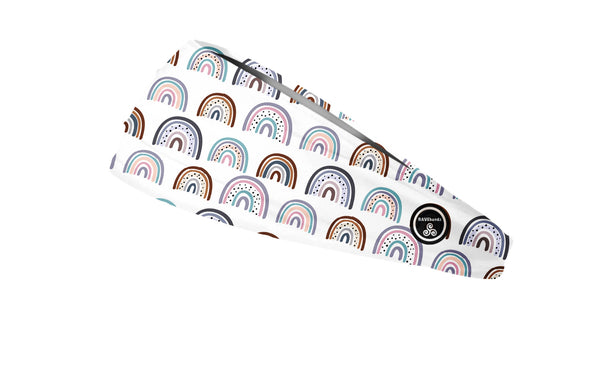 RAVEbandz The Pro - Wide Stretch Headband (Boho Rainbows)