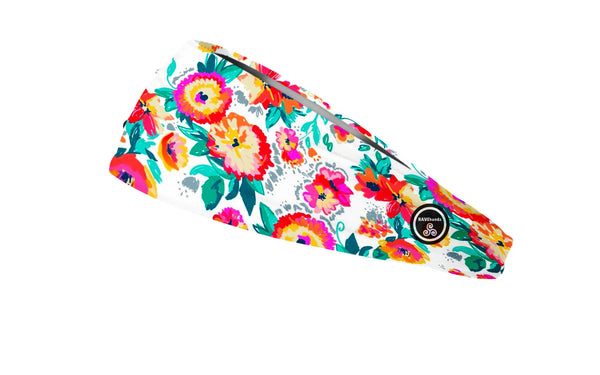 RAVEbandz The Pro - Wide Stretch Headband (Bright Floral)