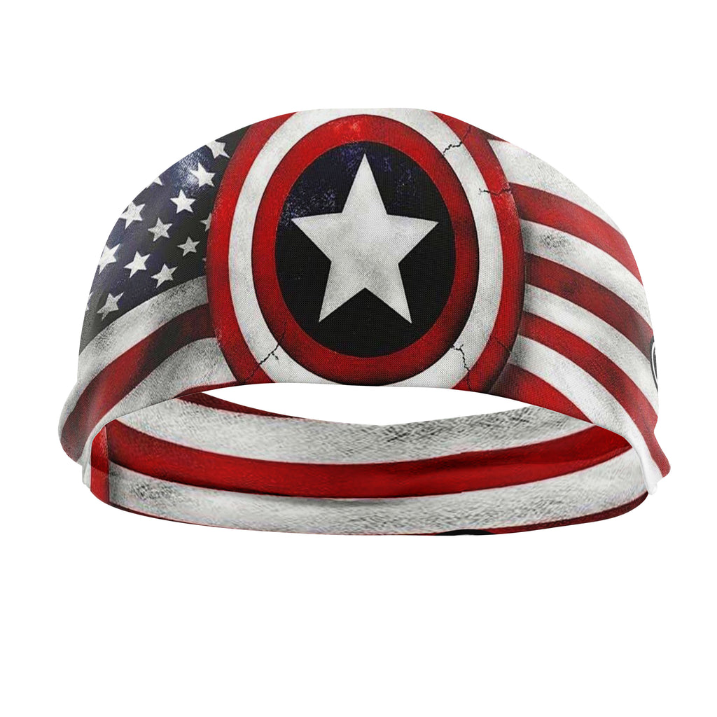 RAVEbandz The Pro - Wide Stretch Headband (Vintage Captain America)