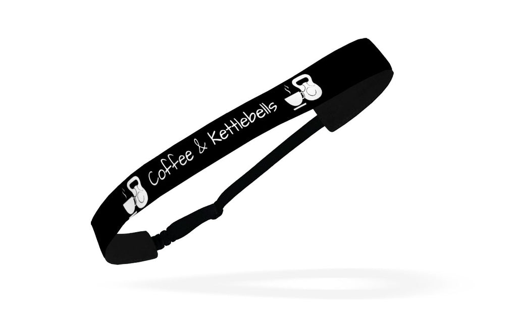 RAVEbandz Adjustable Headbands Slogans - (Coffee & Kettlebells)