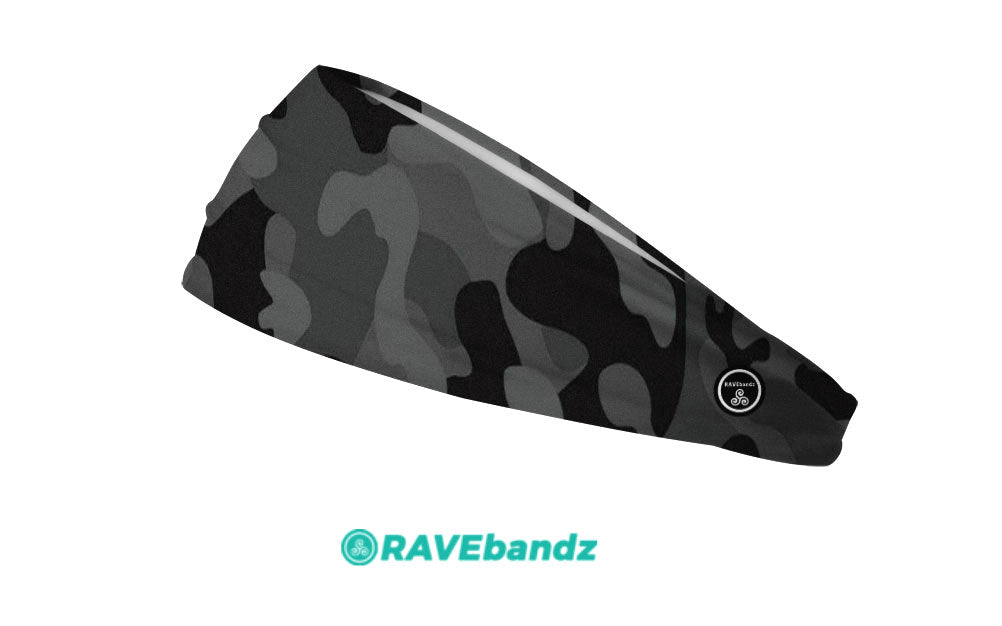 RAVEbandz The Pro - Wide Stretch Headband (Defender - Black)