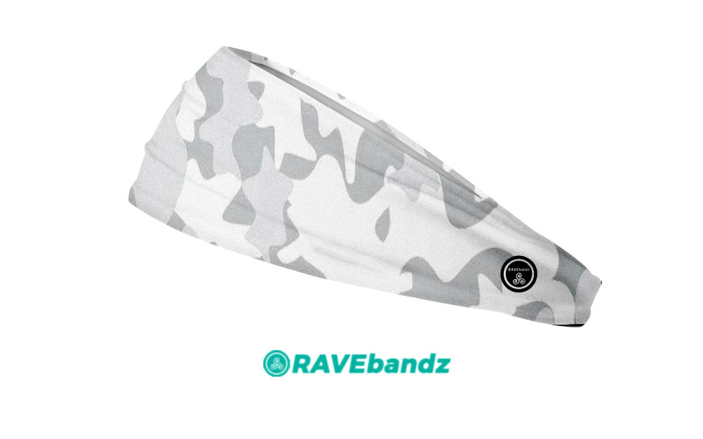 RAVEbandz The Pro - Wide Stretch Headband (Defender - White)