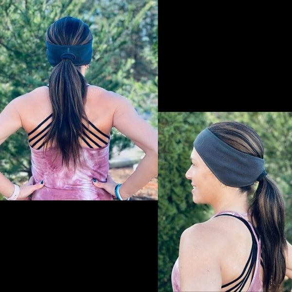 Fleece Ear Warmers with Ponytail Hole