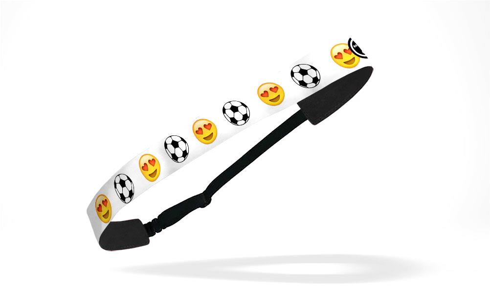 RAVEbandz Adjustable Headbands Soccer - (Emoji Love)