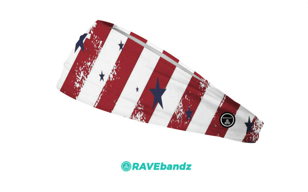 RAVEbandz The Pro - Wide Stretch Headband (Americana)