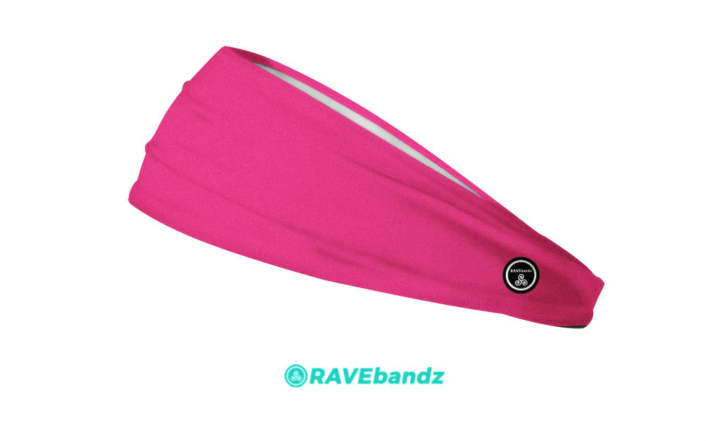 RAVEbandz The Pro - Wide Stretch Headband (Solid Hot Pink)