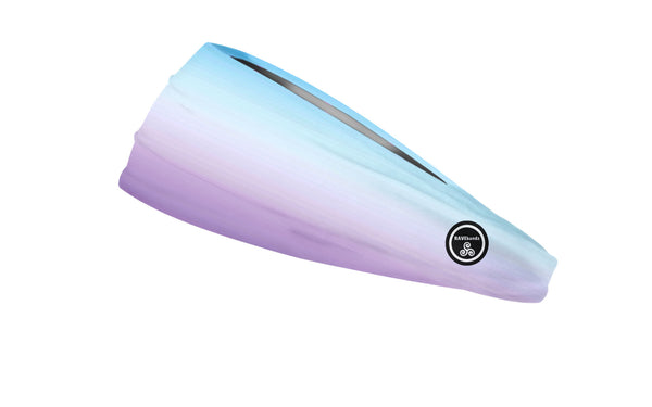RAVEbandz The Pro - Wide Stretch Headband (Lilac & Light Blue Ombre)