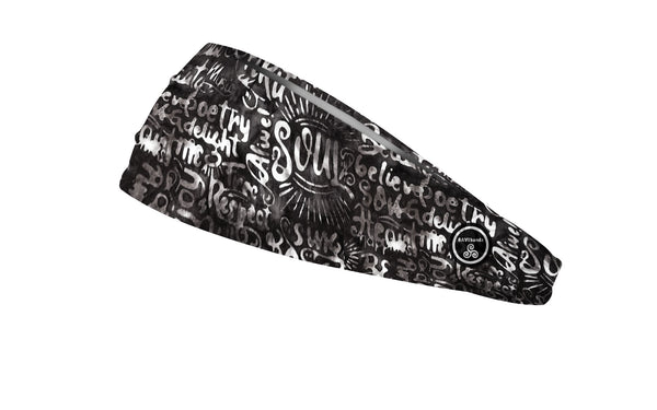 RAVEbandz The Pro - Wide Stretch Headband (Just Believe - Black)