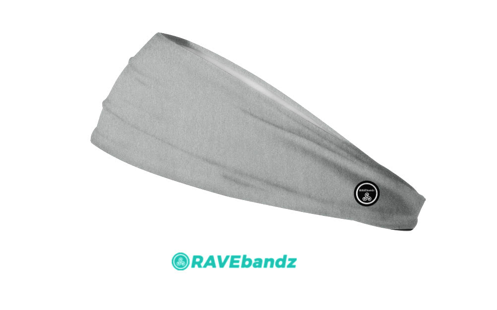 RAVEbandz The Pro - Wide Stretch Headband (Solid Light Grey)