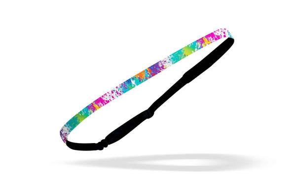 RAVEbandz Adjustable Headbands 1/2" - (Paint Splatter White)
