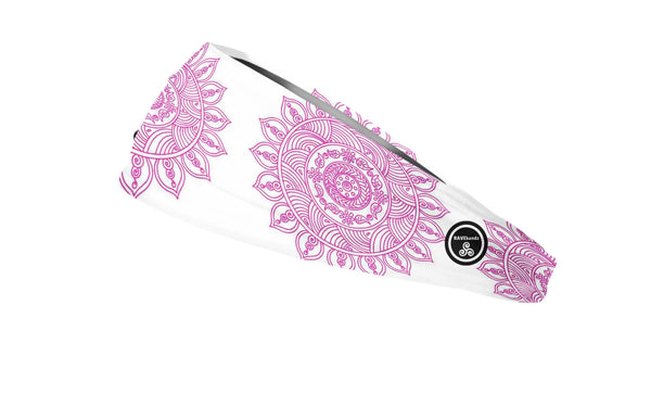 RAVEbandz The Pro - Wide Stretch Headband (Pink Mandala)