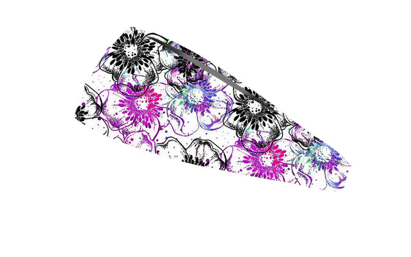 RAVEbandz The Pro - Wide Stretch Headband (Pretty Petals)