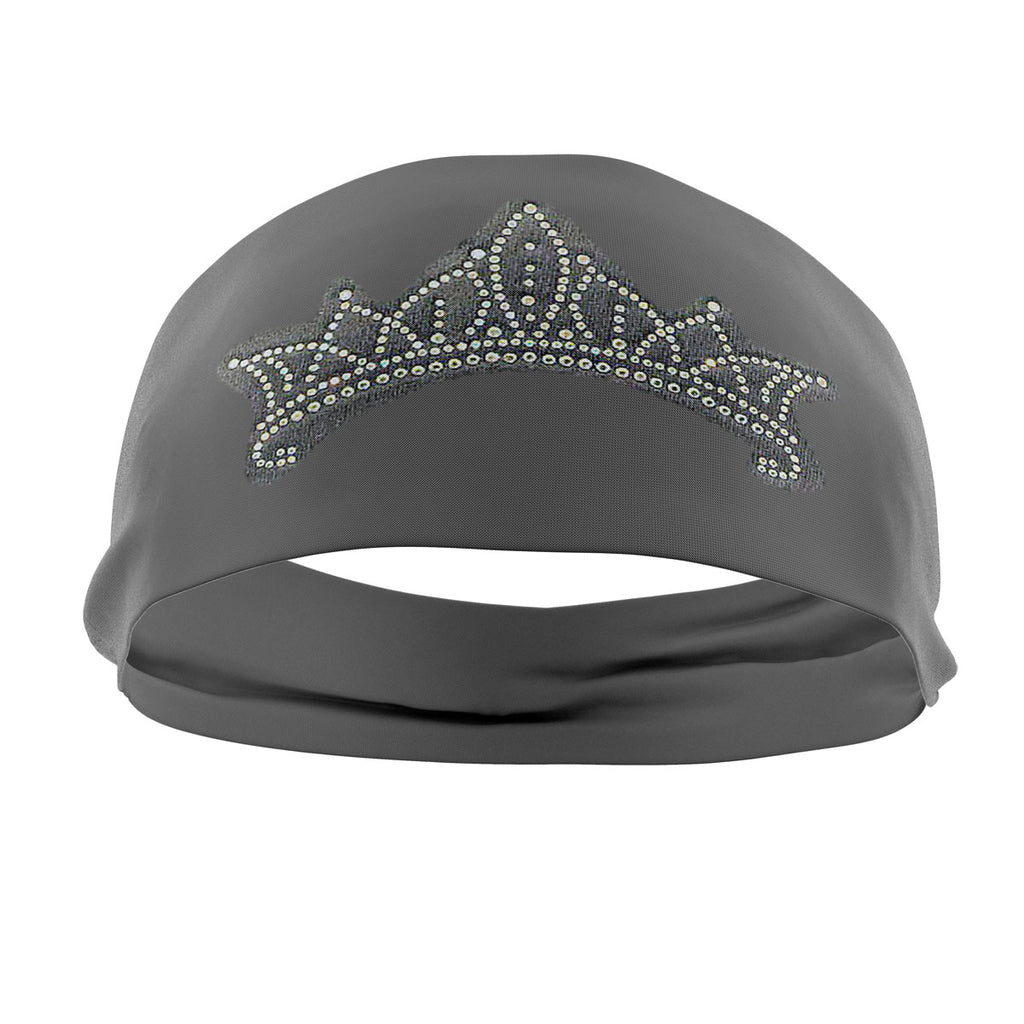 RAVEbandz The Pro - Wide Stretch Headband - Princess Crown Rhinestone