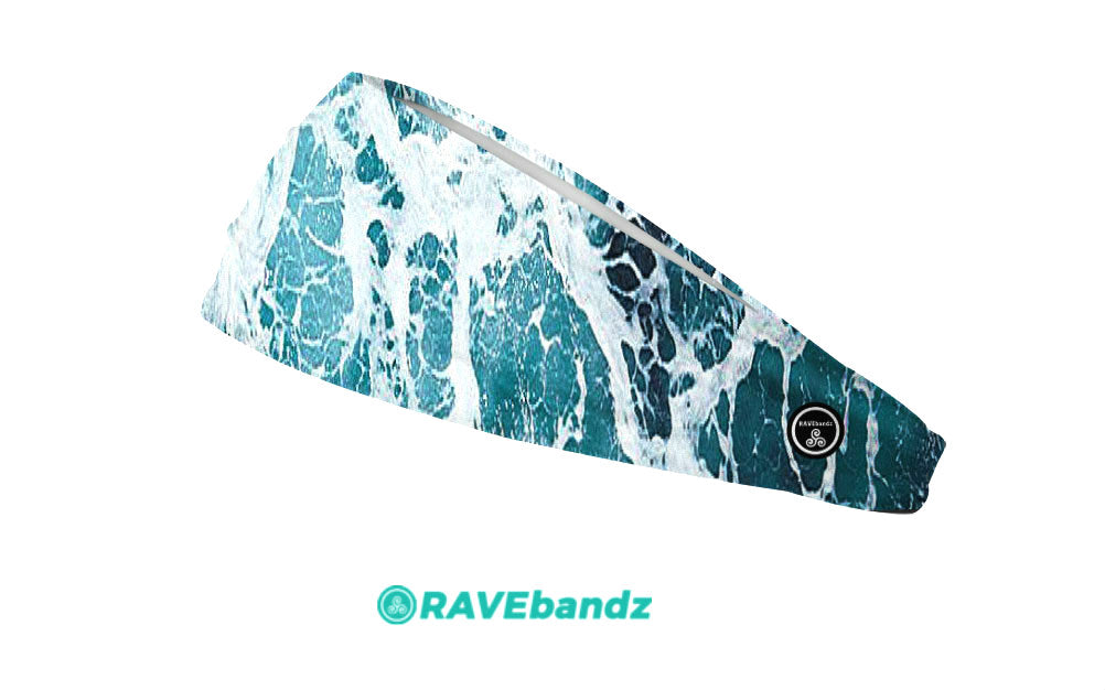 RAVEbandz The Pro - Wide Stretch Headband (Whirlpool)