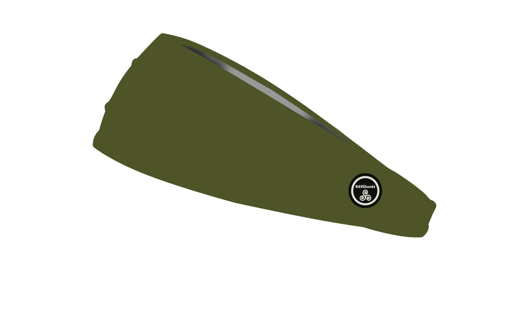 RAVEbandz The Pro - Wide Stretch Headband (Solid Army Green)