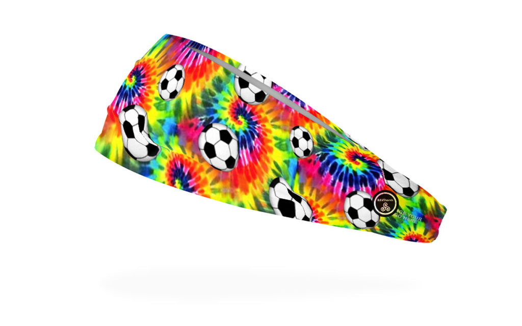 RAVEbandz The Pro - Wide Stretch Headband (Tie Dye Soccer)