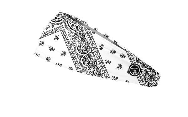 RAVEbandz The Pro - Wide Stretch Headband (Bandana - White)