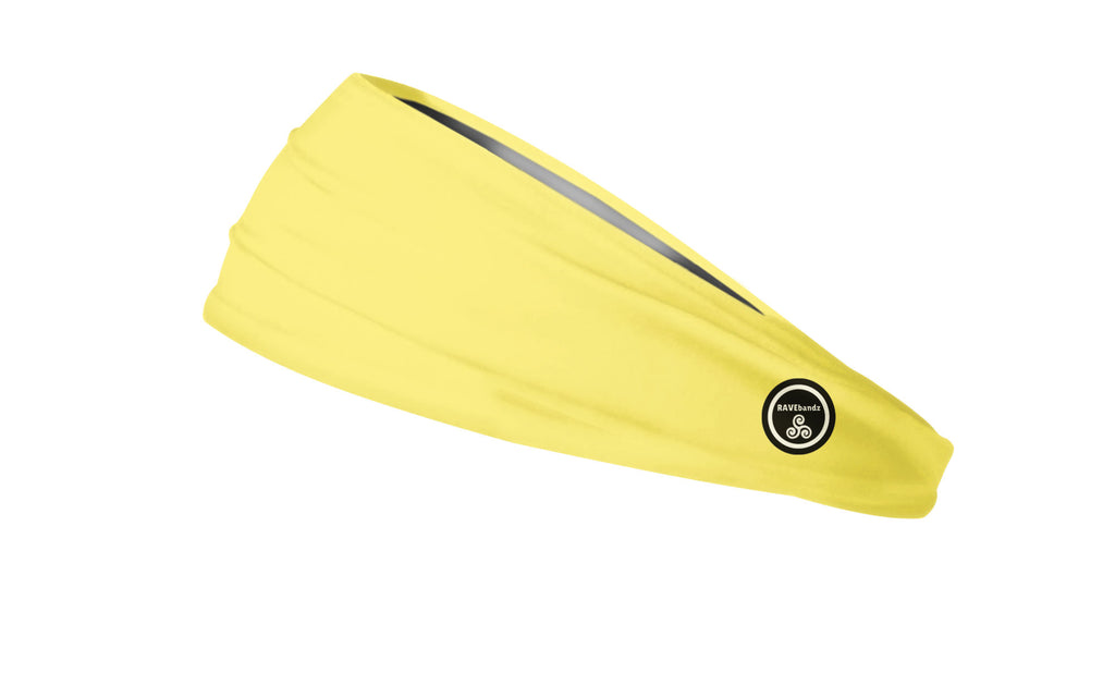 RAVEbandz The Pro - Wide Stretch Headband (Solid Yellow)