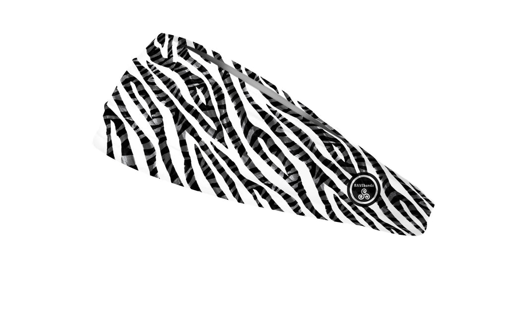 RAVEbandz The Pro - Wide Stretch Headband (Zebra)